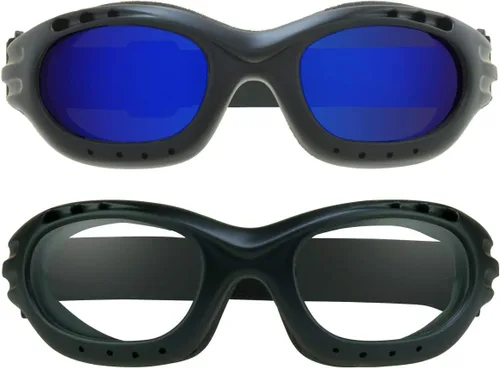 Vista 22 de Bikershades Gafas de Seguridad para Motocicleta para Hombre y Mujer. Lentes Polarizadas, Humo, Azul Espejado u Naranja, Lentes Amarillos