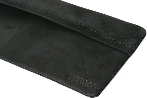Vista 4 de LEABAGS Estuche de cuero para lápices, Negro, Grande, Vintage