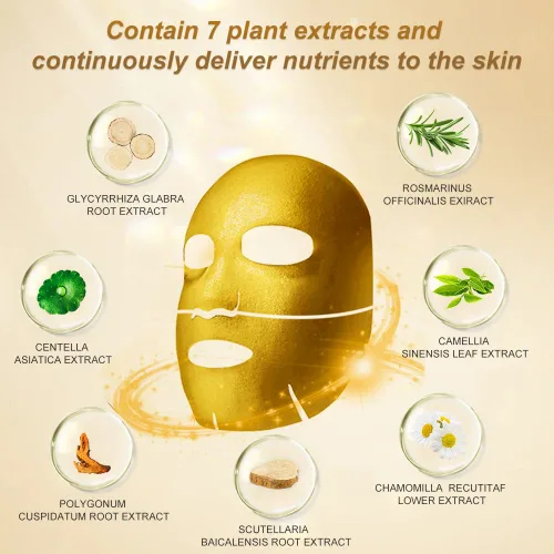 Vista 2 de MOND'SUB Mascarilla reafirmante facial de oro de 24 quilates (6 piezas) – Mascarilla facial antienvejecimiento, iluminadora, hidratante, hidratante