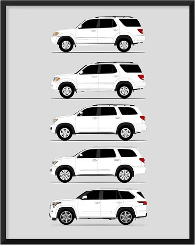 Vista 29 de Custom Car Posters Póster hecho a mano compatible con Toyota Tacoma Generations e impresión de Toyota Tacoma TRD Pro SR5 – Multi, impresión satinada