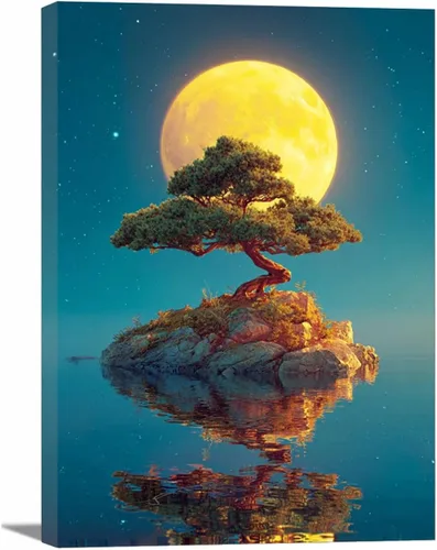 Vista 20 de VOCBAN Tree of Life Canvas Wall Art Tree Decor Painting Artwork for Office Kitchen Bathroom Dining Room Office Home Decor Dormitory(black black 74