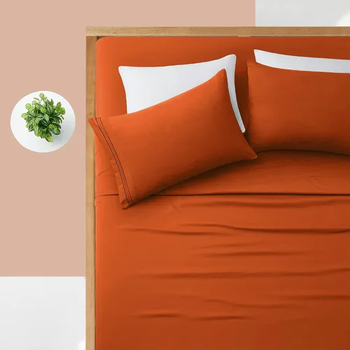 Vista 58 de Manyshofu Juego de sábanas de tamaño individual con bolsillos extra profundos, sábanas y fundas de almohada de 1800 hilos de lujo para hotel, juego
