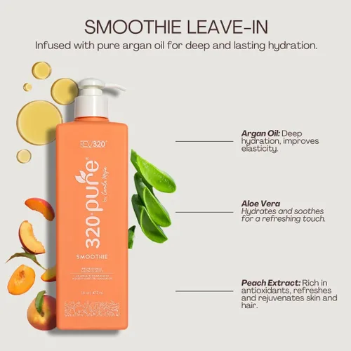 Vista 6 de Rev320 320Pure Smoothie - Acondicionador sin enjuague de 16 onzas, sin sulfatos, fórmula ligera y segura para el color, desenredante hidratante