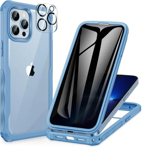 Vista 64 de CENHUFO Funda de privacidad para iPhone 11 Pro, funda de cuerpo completo con protector de pantalla de privacidad de vidrio templado 9H integrado