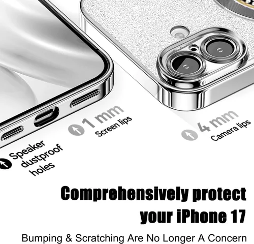 Vista 443 de Misscase Funda magnética con purpurina para iPhone 11 compatible con MagSafe, protección completa, delgada, a prueba de golpes, antiarañazos