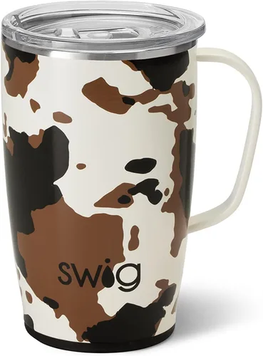 Vista 49 de Swig Life Taza de Viaje de 18 oz, Vaso Aislante con Asa y Tapa, Taza de Café de Viaje, Compatible con Portavasos, Acero Inoxidable, Vaso de 18 oz