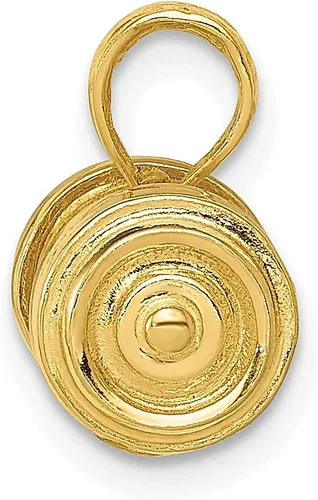 Vista 2 de Collar de barra individual de oro amarillo de 14 quilates, colgante de levantamiento de pesas deportivo, joyería fina para mujer, regalos para ella