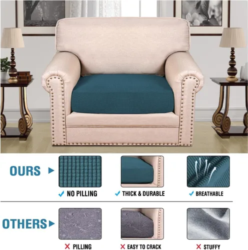 Vista 567 de H.VERSAILTEX Fundas de Cojín de Asiento Individuales Super Elásticas Fundas de Sofá Fundas de Cojín de Sofá Fundas Deslizables Juegos Tela de Sarga