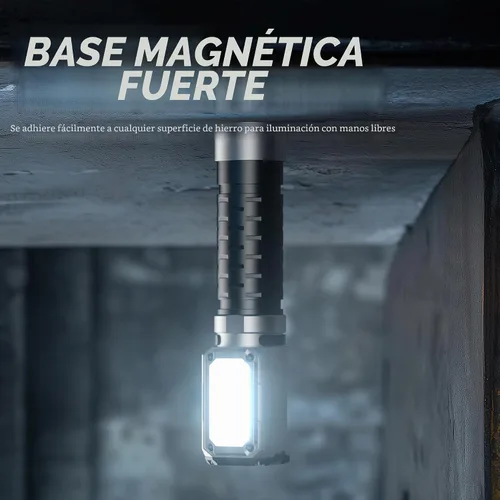 Vista 8 de Linterna Anhay Recargable 2000LM Linterna EDC con Luz Roja Verde 5 Modos Linterna LED Brillante Linterna Magnética Potente y Mini Linterna