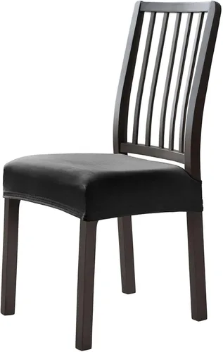 Vista 19 de Fundas de asiento de terciopelo para sillas de comedor, fundas elásticas para sillas de comedor de 2 piezas con parte inferior elástica