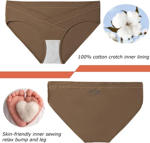Vista 3 de Dresime Paquete de 6 ropa interior de maternidad de algodón para mujer, mezcla