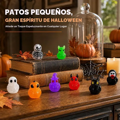 Vista 4 de Mini patos de resina de Halloween que brillan en la oscuridad, novedad