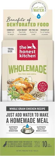 Vista 12 de The Honest Kitchen Human Grade Wholemade™ Alimento deshidratado para perros de carne de res y avena integrales, 1.5 onzas x10