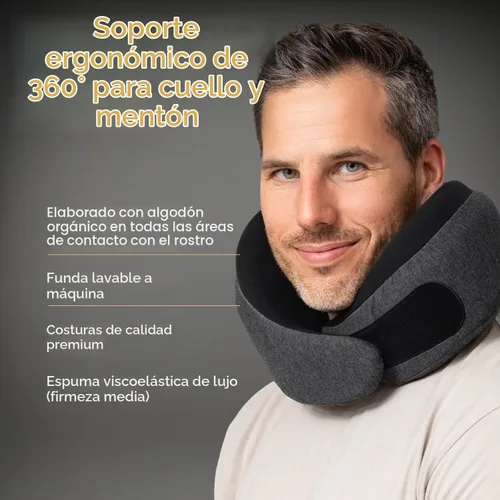 Vista 4 de Proglobe Luxe Travel - Almohada de apoyo para el cuello, 100% espuma