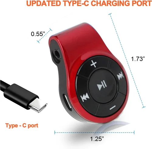 Vista 2 de Receptor Bluetooth para auriculares, auriculares, altavoz o audio de coche, con micrófono para llamadas manos libres y música.