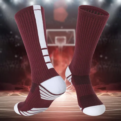 Vista 6 de Finerview Elite - Calcetines de baloncesto (6 pares), calcetines deportivos de alta calidad a media pantorrilla para adultos y jóvenes