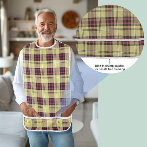 Vista 3 de Modaliv Babero para adultos, protector de ropa reutilizable, impermeable, atrapa migas, lavable a máquina