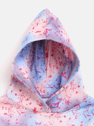 Vista 5 de Converse Sudadera corta con capucha estampada para niña (niños pequeños)