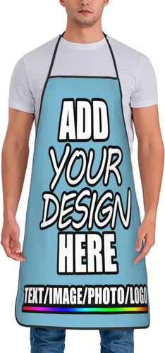 Vista 25 de Delantal personalizado personalizado para añadir nombre, foto, texto, logotipo, cocina ajustable para cocinero para hombres y mujeres