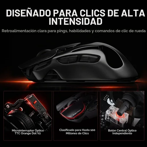 Vista 6 de AM Infinity Mouse .97 - Ratón inalámbrico para juegos de 1.66 oz, sensor Negro basalto