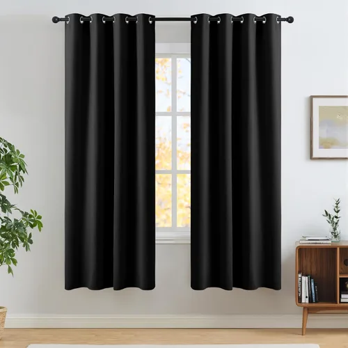 Vista 14 de NICETOWN Cortinas 100% Opacas Cortas de 36 Pulgadas de Largo para Dormitorio, Privacidad Aislamiento Térmico con Ojales Cortinas de Ventana