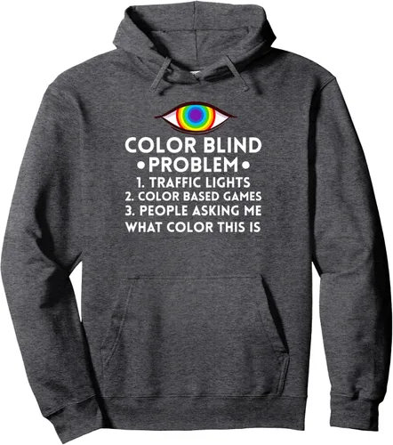 Vista 5 de Color Blind Test Funny Glasses Visions Pullover Hoodie