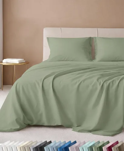 Vista 14 de California Design Den Juego de sábanas tamaño King, 100% algodón, sábanas lujosas de 600 hilos con bolsillo profundo, ropa de cama duradera con 16