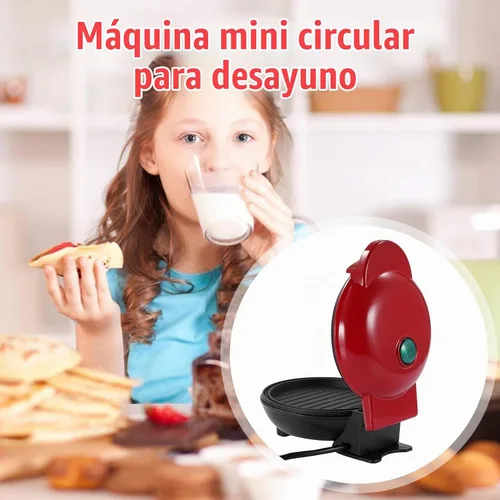 Vista 5 de Plancha pequeña para panqueques - Máquina para hacer panqueques, plancha redonda para panqueques individuales, galletas, huevos, sartén