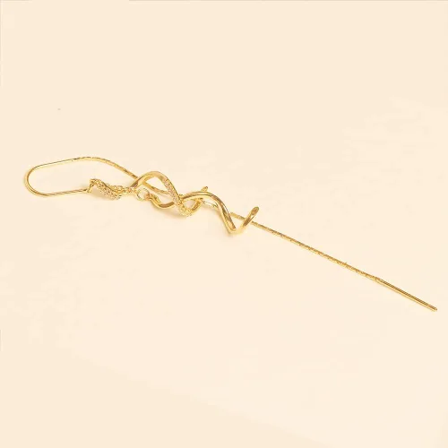 Vista 6 de Sonateomber Aretes de cadena larga de oro para mujer, aretes de hilo colgantes de moda, regalo de joyería