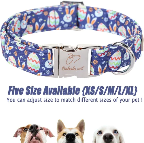 Vista 418 de Collar para perros del 4 de julio, collares patrióticos azules para cachorros y perros pequeños, ligero y ajustable 1776 collares para cachorros