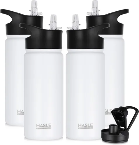 Vista 35 de HASLE OUTFITTERS Botella de agua aislada de 16 onzas para niños, botella de agua de acero inoxidable de doble pared al vacío, a prueba de fugas