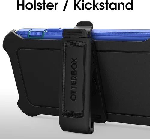 Vista 7 de OtterBox Funda para iPhone 14 Pro (solamente) de la serie Defender - RAIN Check (azul), resistente y duradera, con protección de puerto, incluye