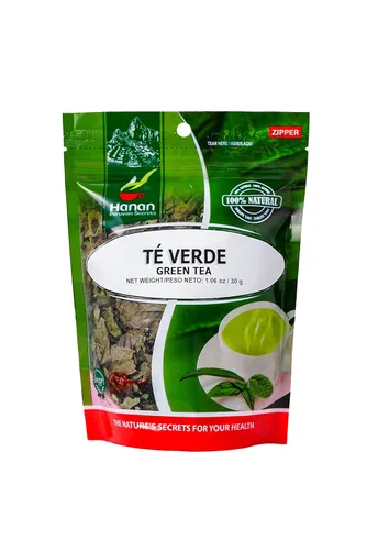Vista 2 de Hanan Peruvian Secrets Te Verde Té verde 100% natural 1.06 oz / 30 g Ayuda a mantener niveles saludables de colesterol Promueve la digestión