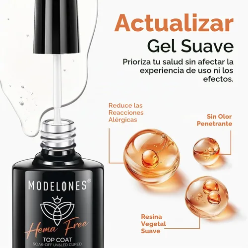 Vista 2 de modelones Juego de capa base superior de gel sin HEMA, 2 piezas