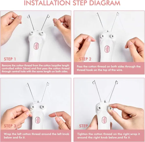 Vista 2 de Removedor de vello facial, depiladora eléctrica inalámbrica para mujer, depiladora de hilo facial, depiladora de belleza para mujer, removedor