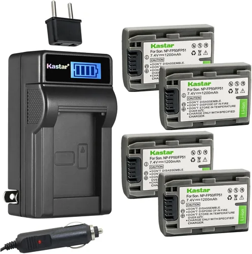 Vista 7 de Kastar NP-FP50 / FP51 - Cargador de batería LCD de CA compatible con Sony DCR-HC36, DCR-HC39, DCR-HC40, DCR-HC41, DCR-HC42, DCR-HC43, DCR-HC44