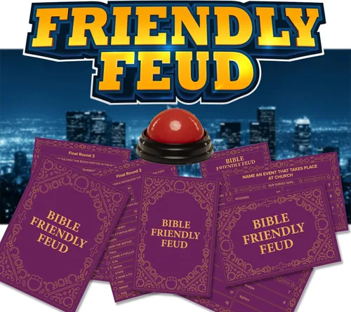 Vista 5 de BISC006 - Suministros de juego de feud amigable con la Biblia para adultos y adolescentes, concurso de feudo, disputa familiar de la iglesia