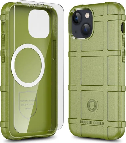Vista 25 de Funda para iPhone 13, Rugged Shield 8 pies a prueba de caídas TPU Armadura gruesa Funda protectora táctica compatible con iPhone 13 (6.1 pulgadas)