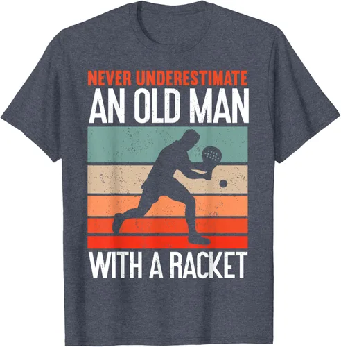 Vista 25 de Camiseta divertida de pádel "Never Underestimate An Old Man With A Racket, Negro