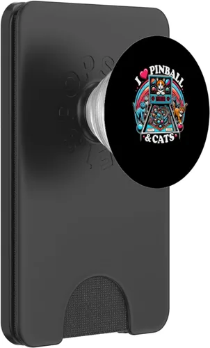 Vista 8 de Pinball and Cats Nostalgia Pinball Wizard Pet Cat Lover PopSockets PopSockets Adhesivo PopGrip