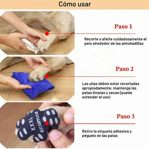 Vista 3 de Almohadillas Antideslizantes de Agarre para Patas de Perro, Almohadillas de Tracción, Calcomanías para Patas de Perro con Almohadilla Autoadhesiva