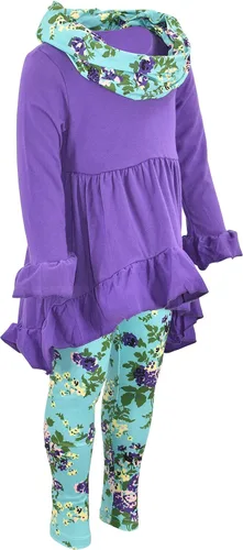 Vista 6 de Unique Baby - Juego de leggings florales, 3 piezas, para niñas