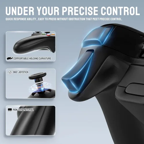 Vista 4 de ASTARRY Controlador inalámbrico compatible con Xbox 360 control de juego de 24 GHZ joystick compatible con Xbox y Slim 360 PC Windows 7 8 10 negro