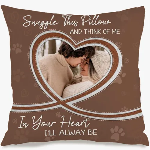 Vista 8 de Personalized Family Photo Pillow Case with one Image and Sentimental Text Adding Warmth to Your Home and offering a Beautiful idea