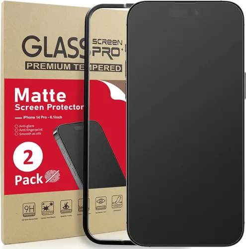 Vista 9 de [Paquete de 2] Ambison Protector de Pantalla de Vidrio Mate Diseñado para iPhone 16e/iPhone 14/iPhone 13/13 Pro, Marco de Instalación/Sin