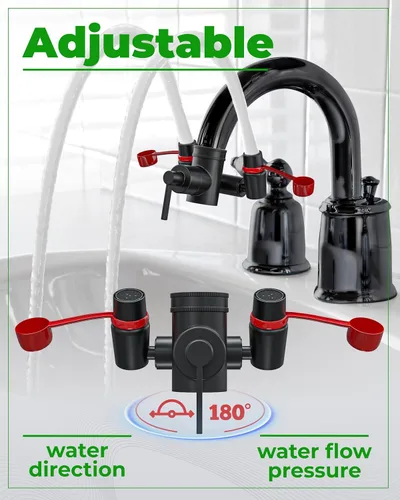 Vista 5 de Kit de lavado de ojos, estación de lavado de ojos de emergencia montada en grifo, 1 paquete, color negro Easy Install, Fast Activation, Fits