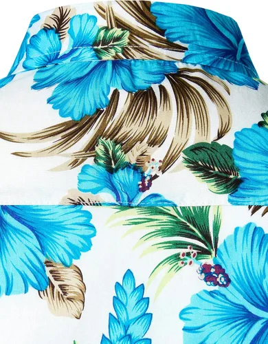Vista 6 de JOGAL Camisa hawaiana Aloha de manga corta para hombre