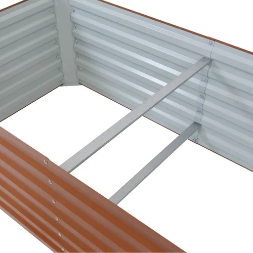 Vista 9 de Sunnydaze Cama de jardín rectangular elevada de 71 pulgadas, kit de maceta de acero Galvalume para cama de flores vegetales, color marrón