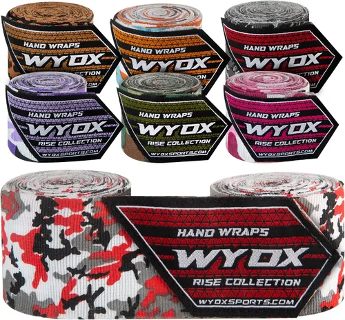 Vista 23 de WYOX Boxing Hand Wraps Inner Gloves, Elasticated Thumb Loop Bandages Mexican Style Under Mitts Wrist Wrap Protection Muay Thai MMA Kickboxing