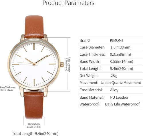 Vista 6 de KIMOMT - Reloj de pulsera de cuarzo de lujo para mujer, resistente al agua, creativo, para mujer y niña, para mujer